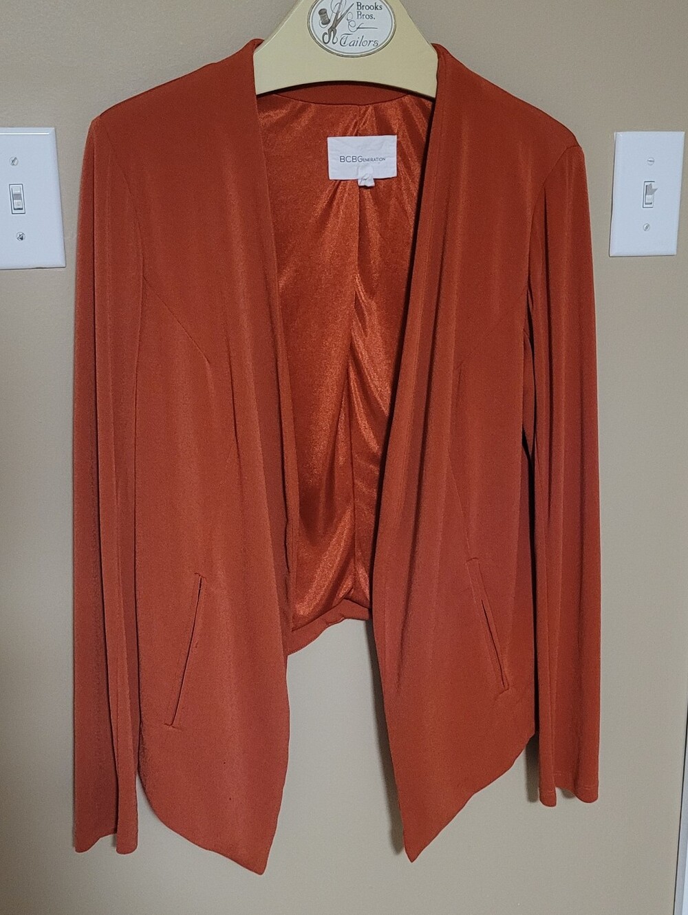 BCBGeneration Open-Front Rust Orange Blazer